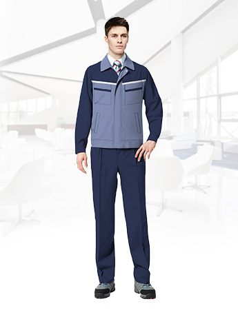 長(zhǎng)袖工作服套裝男耐磨春秋廠服 暗藍(lán)色工作服